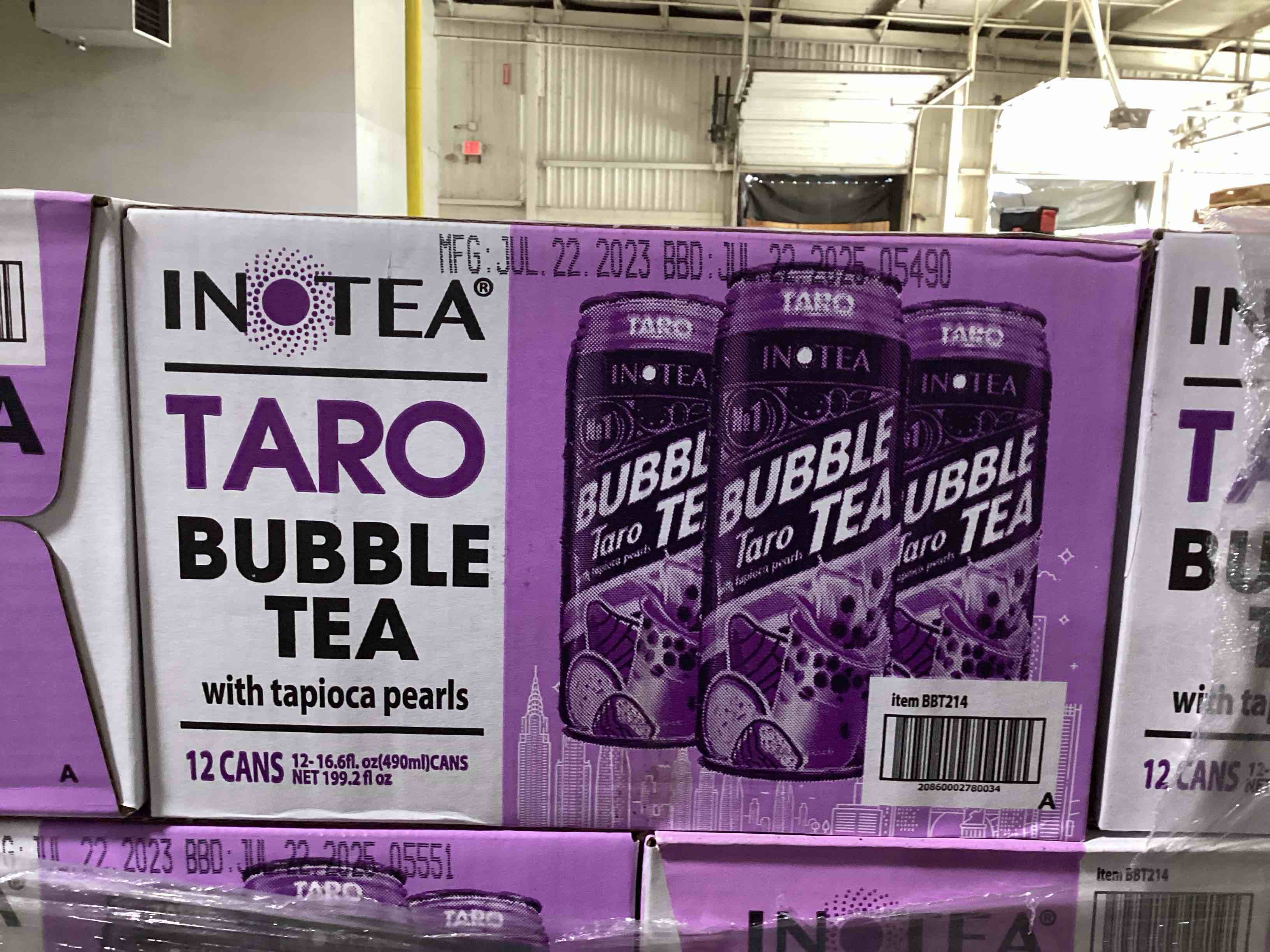 Inotea, Bubble Milk Tea Taro With Tapioca Pearls, 16.6 Oz (Case Of 12) BB 7.22.25 