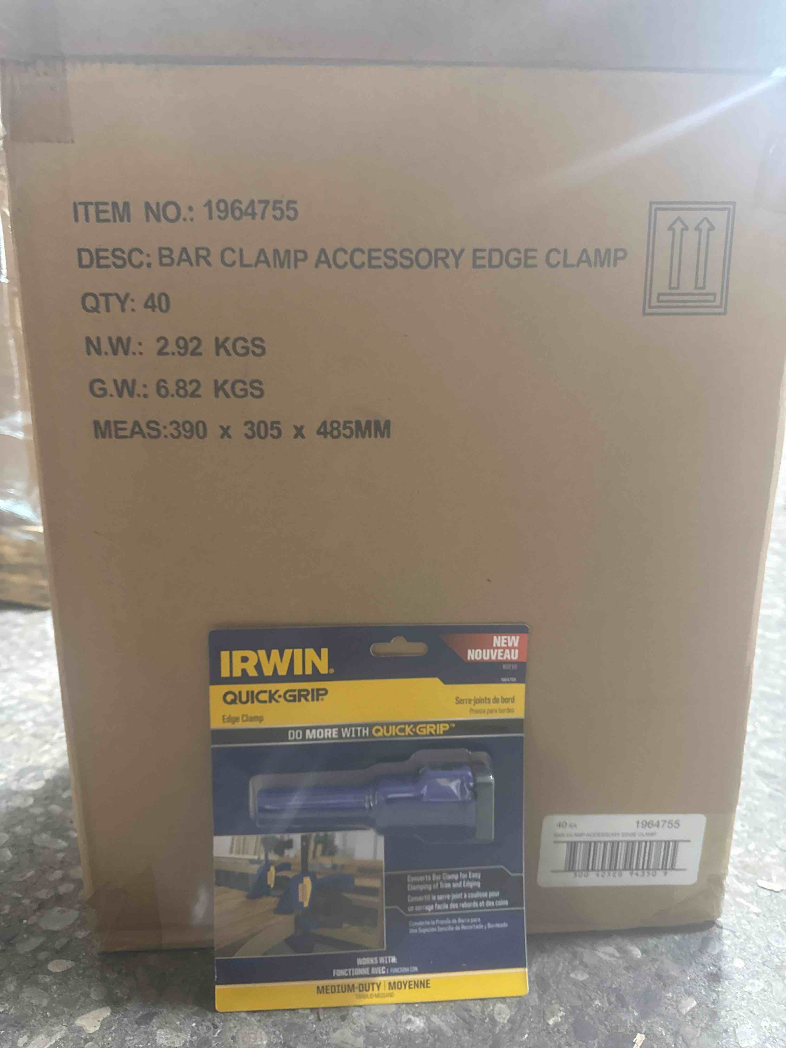 Case of 40 Irwin 1964755 Quick-Grip Edge Clamp  Blue  Plastic