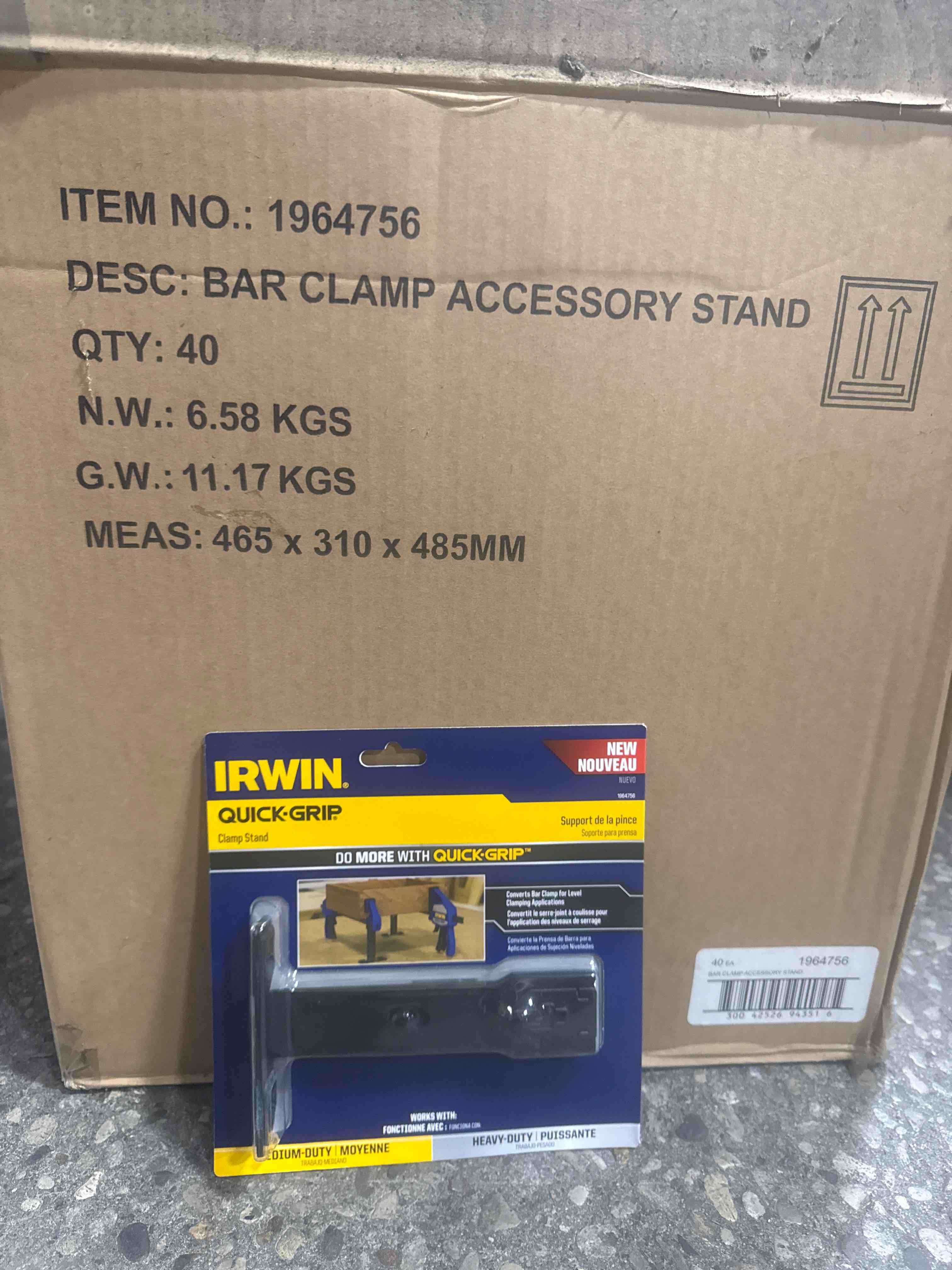 Case of 40 Irwin Quick-Grip 3.5 in. D Plastic Bar Clamp stand 300 lb. 1 pc.
