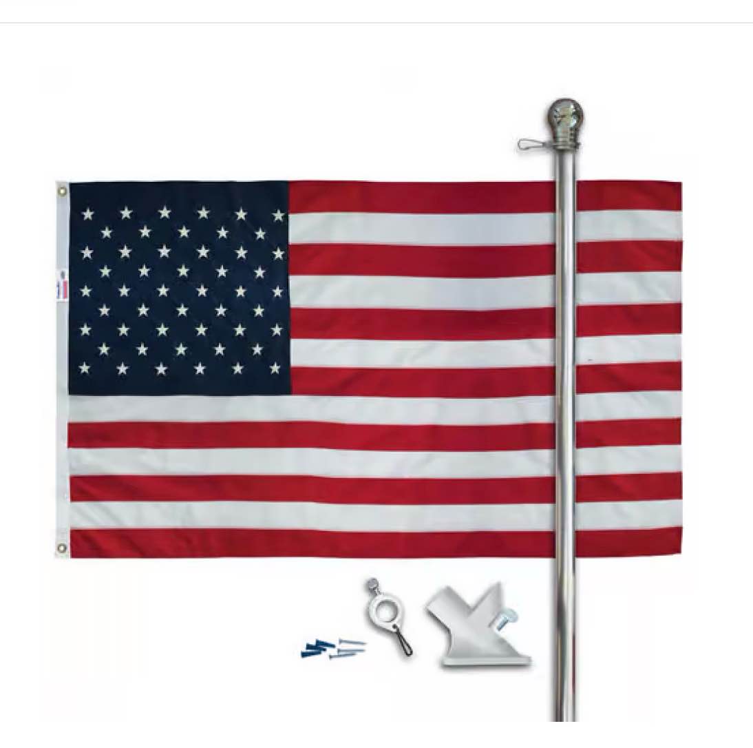 (incomplete missing pieces) Valley Forge Flag 4.92-ft W x 3-ft H American House flag Kit
