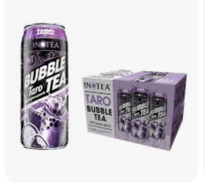 Inotea, Bubble Milk Tea Taro With Tapioca Pearls, 16.6 Oz (Case Of 12) BB 7.22.25 