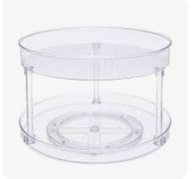 large double deck lazy Susan clear 