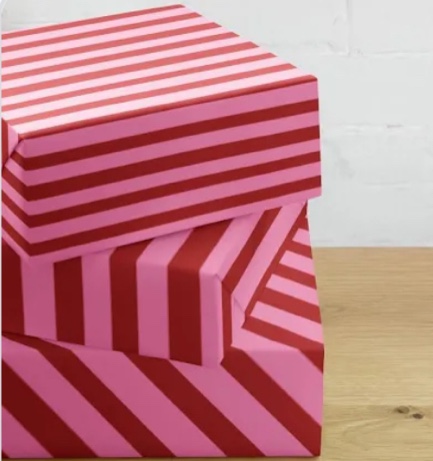 20 sq ft Reversible Glitter/Stripe Christmas Gift Wrap Red/Pink - Wondershop™: FSC Certified, 30" Width, Paper Material