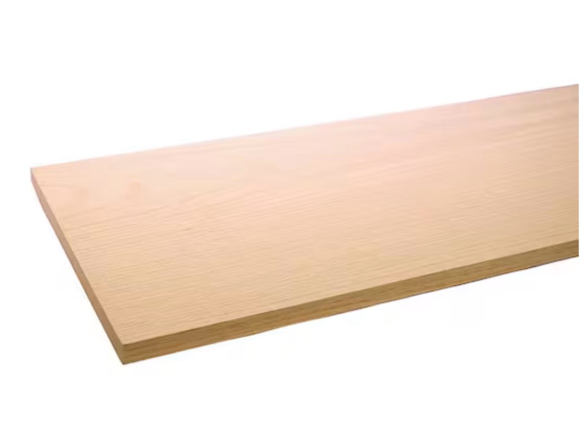 Project Board - 48 in. x 12 in. x 1 in. - Unfinished S4S Red Oak Wood with No Finger Joints - Ideal for DIY Shelving