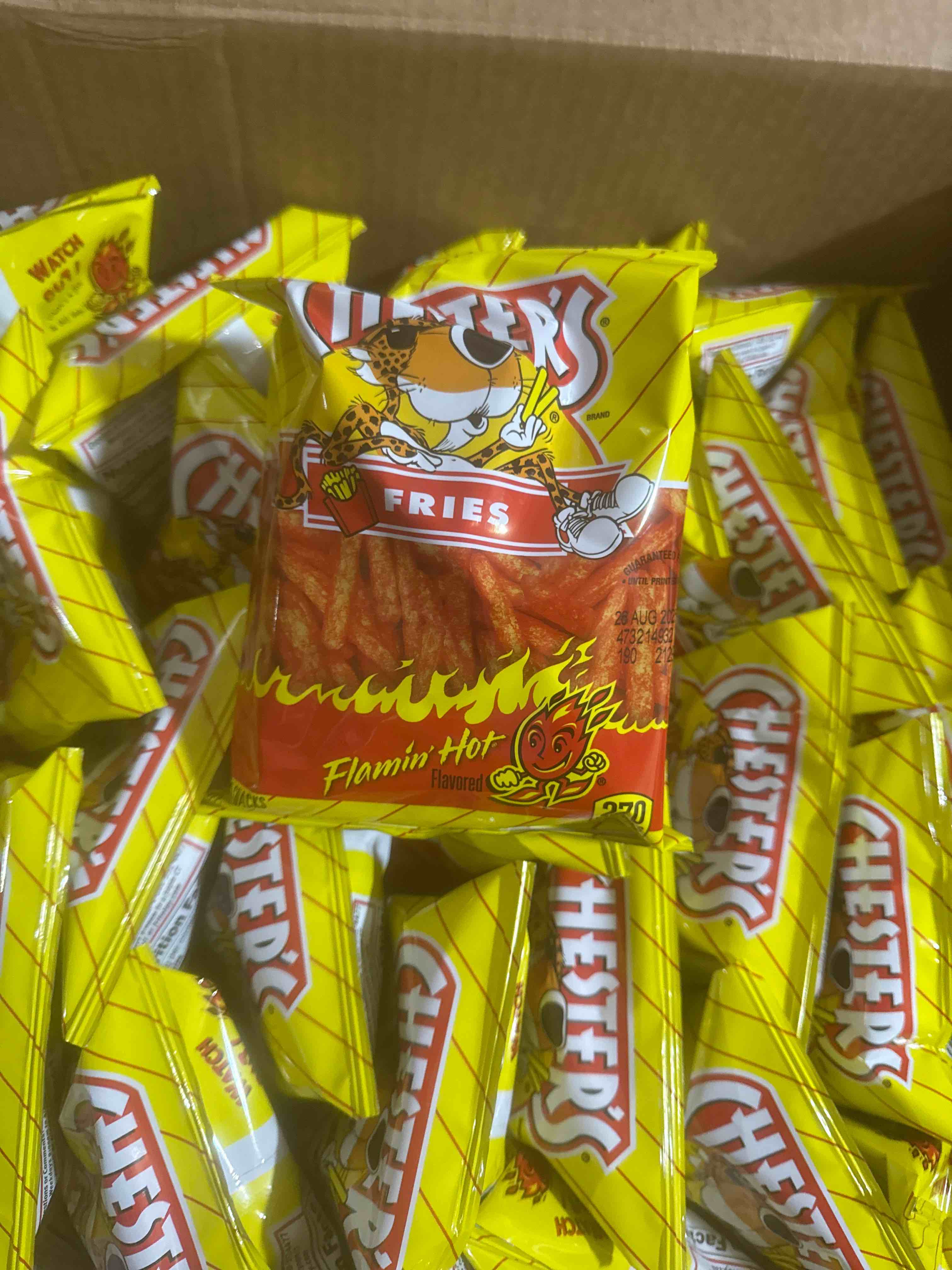 Case of 64 Chesters Fries Chips  Flamin  Hot  1.75 oz  (Bb aug2025) 