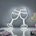 led faux neon sign wine glass