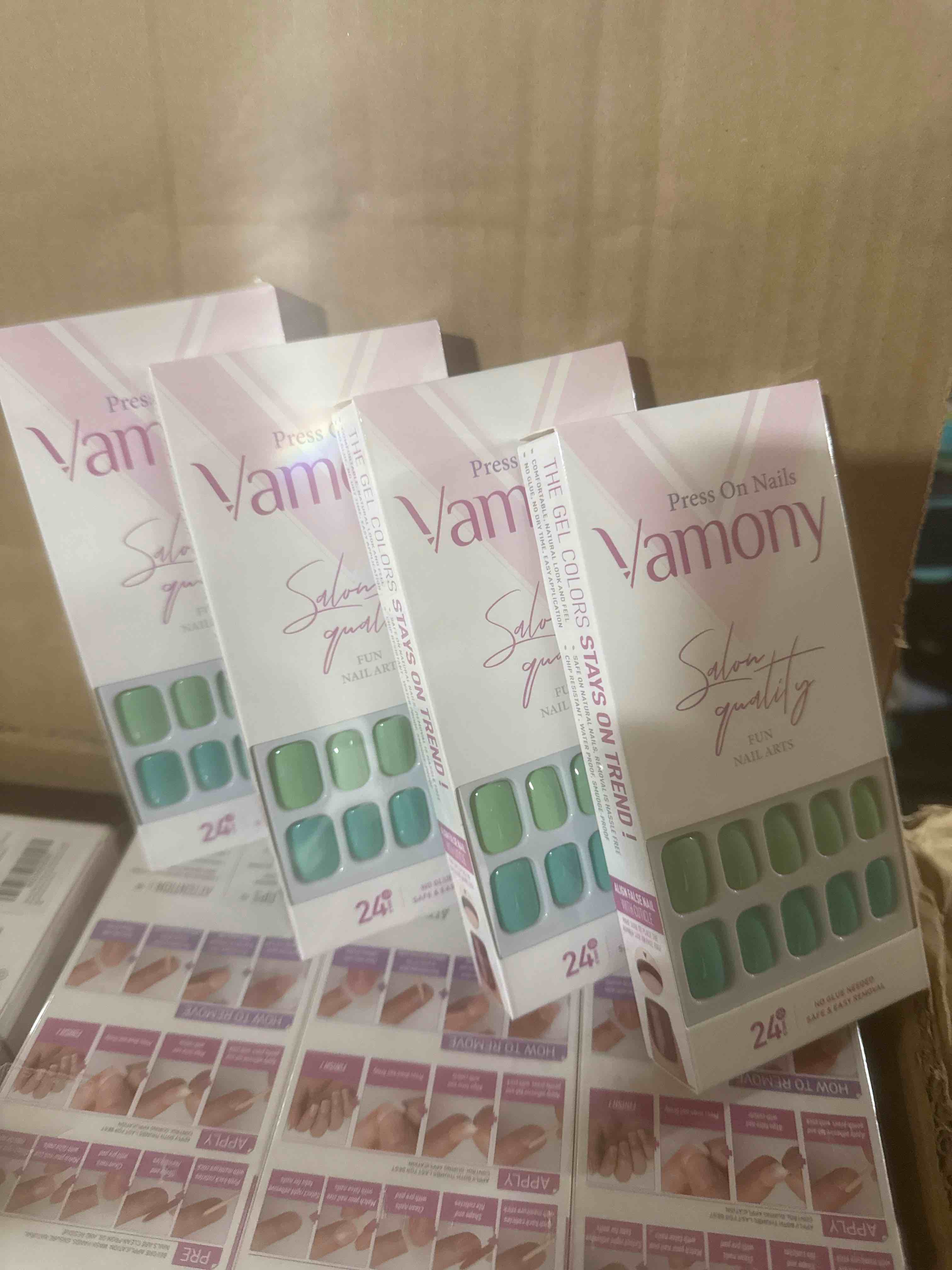 lot of 4 vamony press on nails 24 pc
