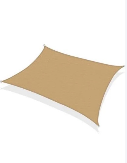 AsterOutdoor Sun Shade Sail Rectangle 8' x 12' UV Block Canopy for Patio 
