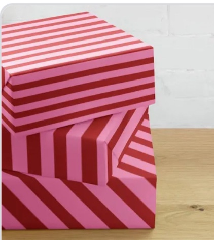 20 sq ft Reversible Glitter/Stripe Christmas Gift Wrap Red/Pink - Wondershop™: FSC Certified, 30" Width, Paper Material