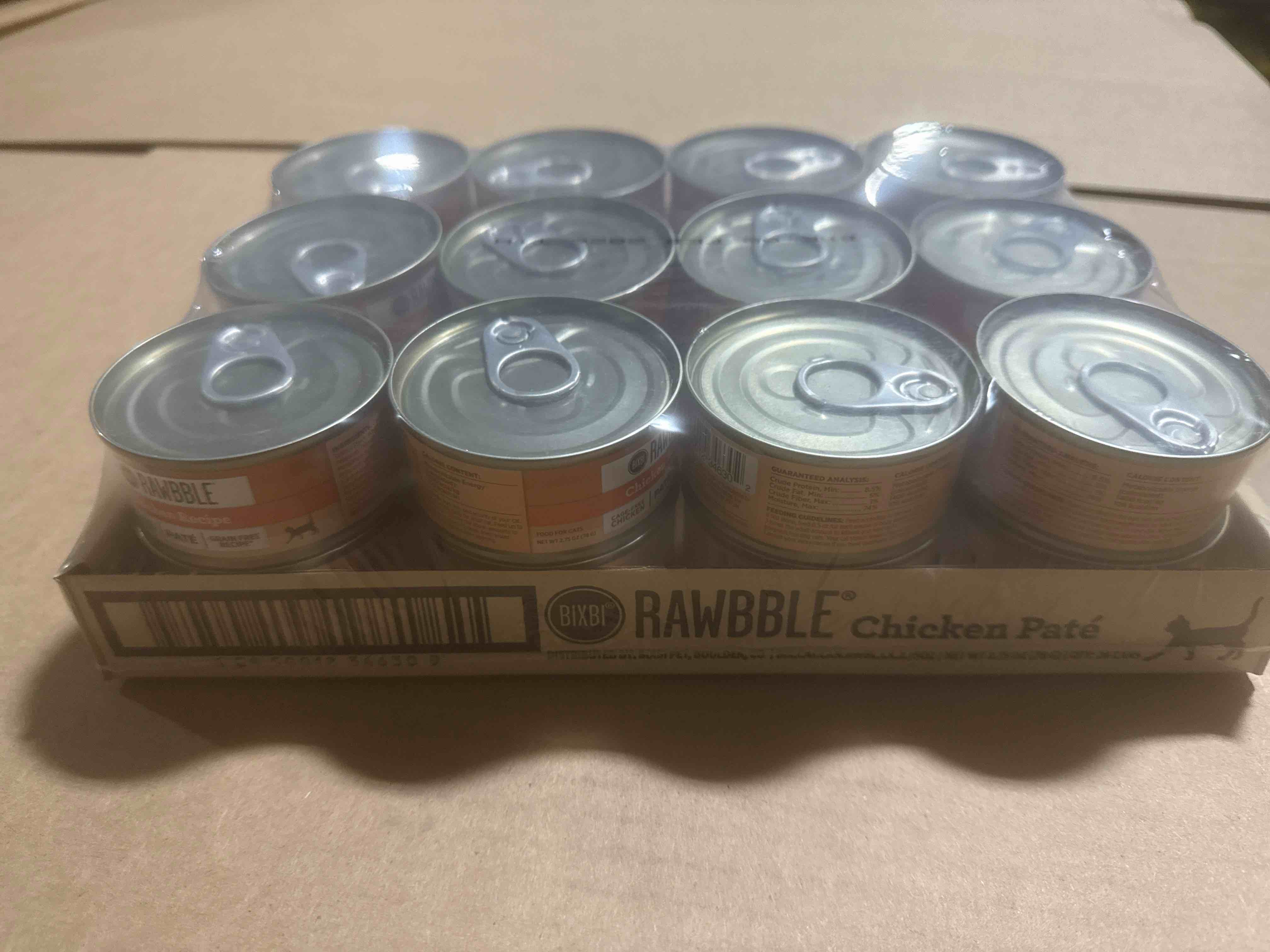 BIXBI Rawbble Chicken Pate Recipe Cans – Grain Free, Protein Rich Wet Cat Food – (2.75 Ounce Cans, Case of 24) BB Feb 2026