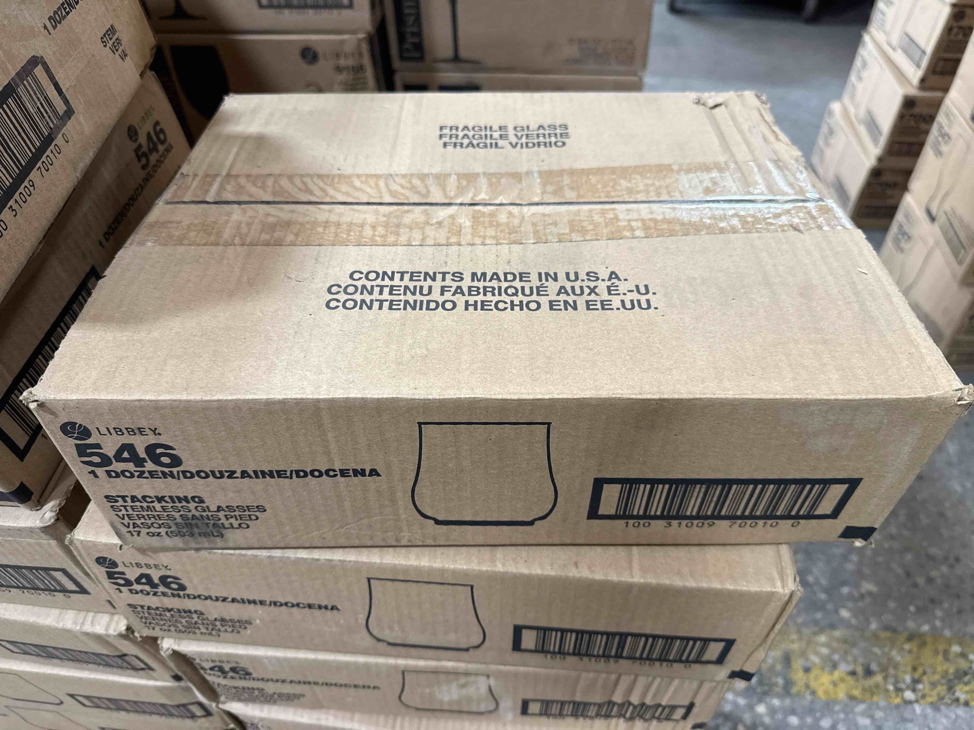 case of 12 Libbey 17 oz. Kearny Stackable Stemless Wine Glass - 12/Case