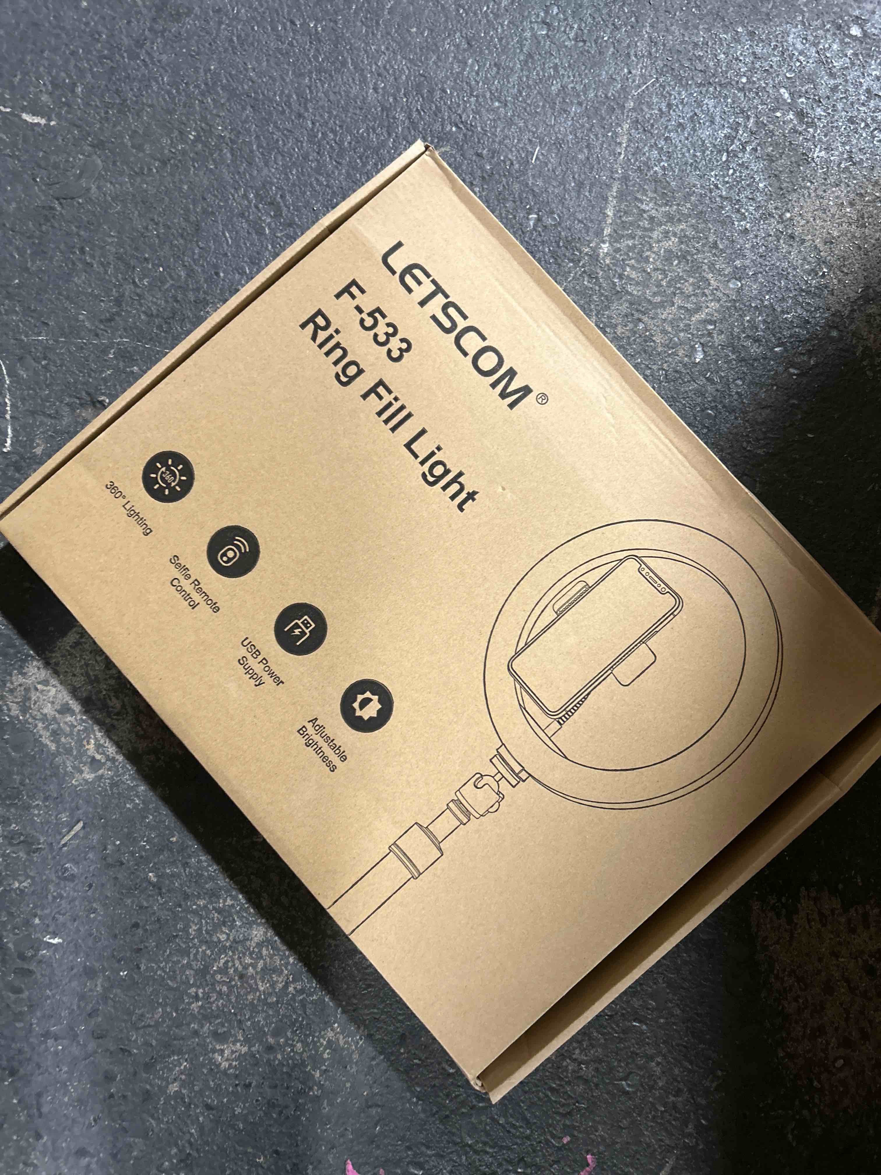 Letscom F-533 Ring Fill Light 10 in Adjustable Brightness for iPhone & Android