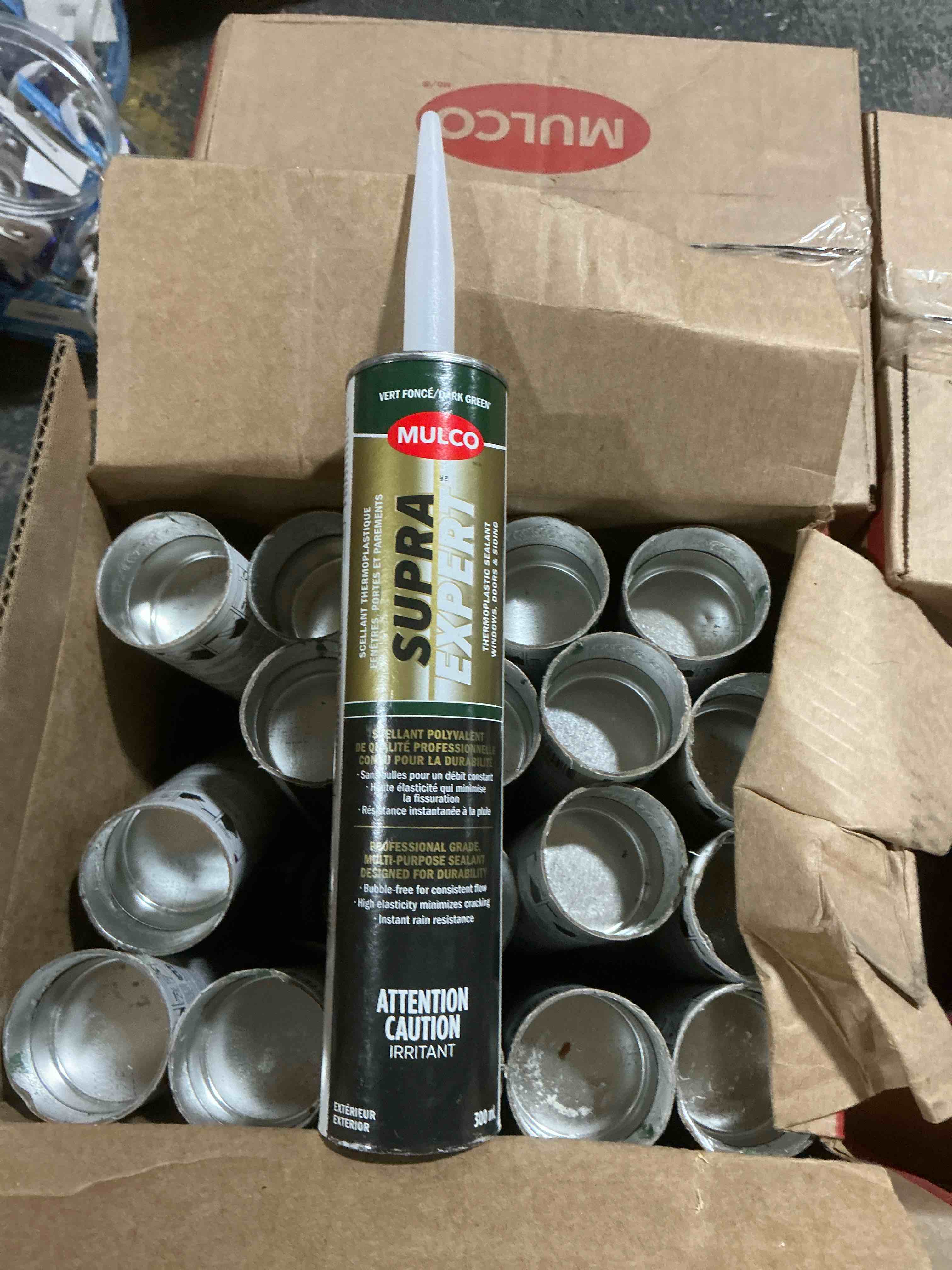 case of 20 300ml mulco Supra expert thermal plastic sealant dark green