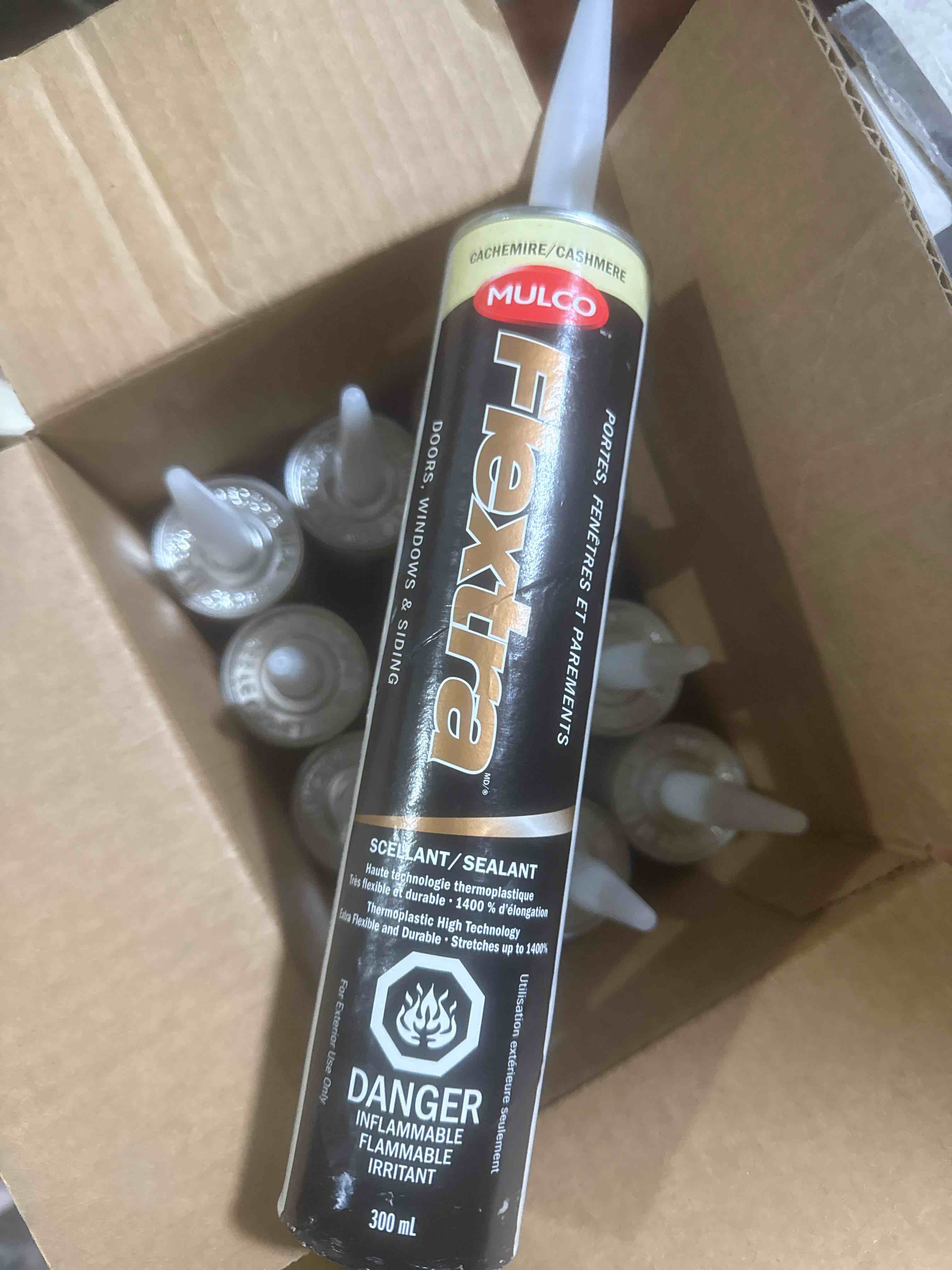 case of 12 mulco flextra sealant cashmere 300ml