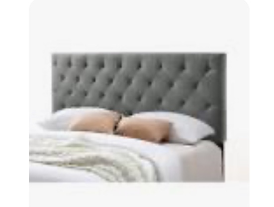 belle isle furniture auburndale modern metal tufted rubberwood headboard king gray