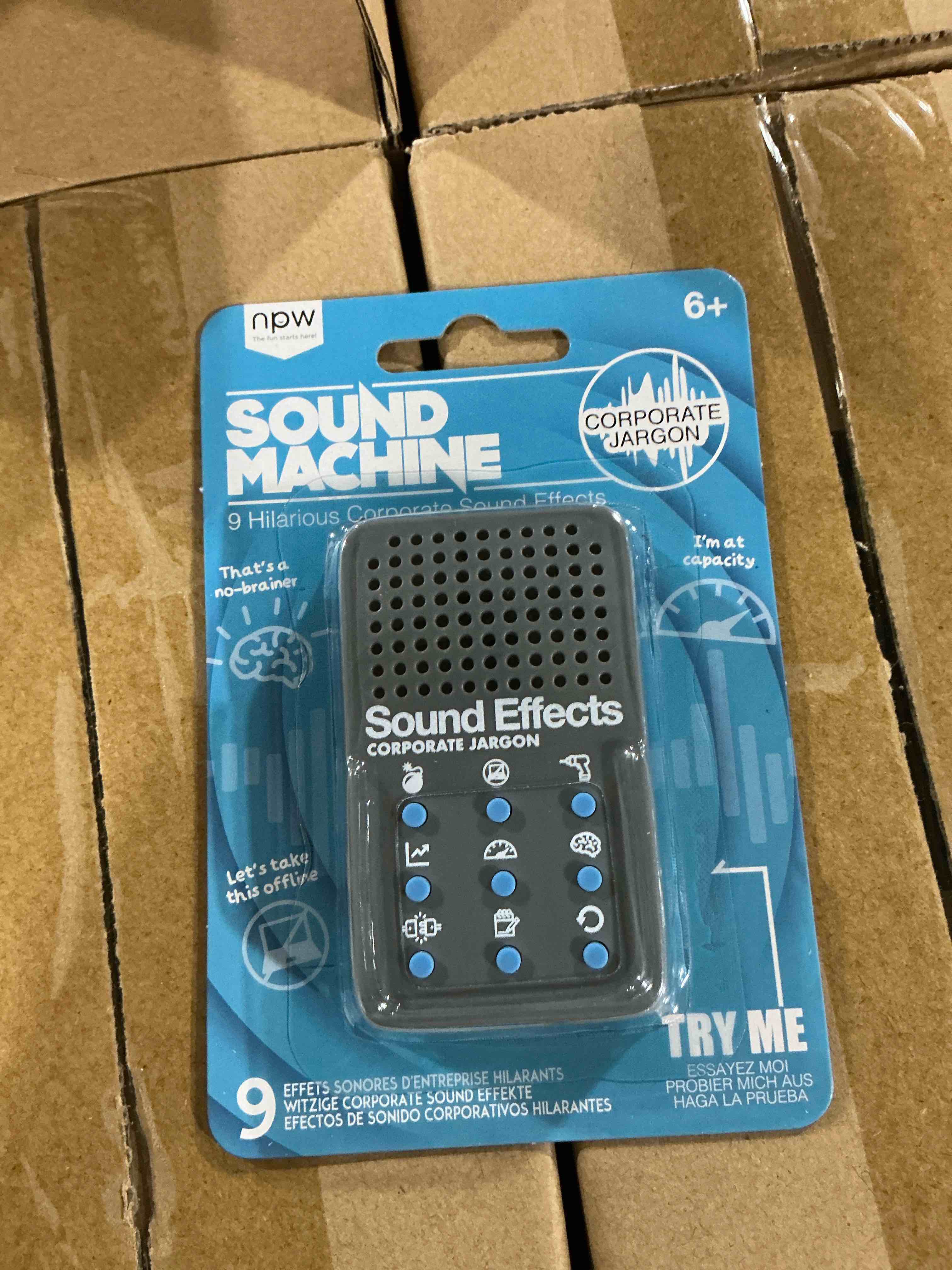 NPW Corporate Jargon Sound Machine, Portable Electronic Sound Maker, Novelty Prank Gift for Adults, Funny Sound Machine with 9 Sound Effects, Battery Included , Gray