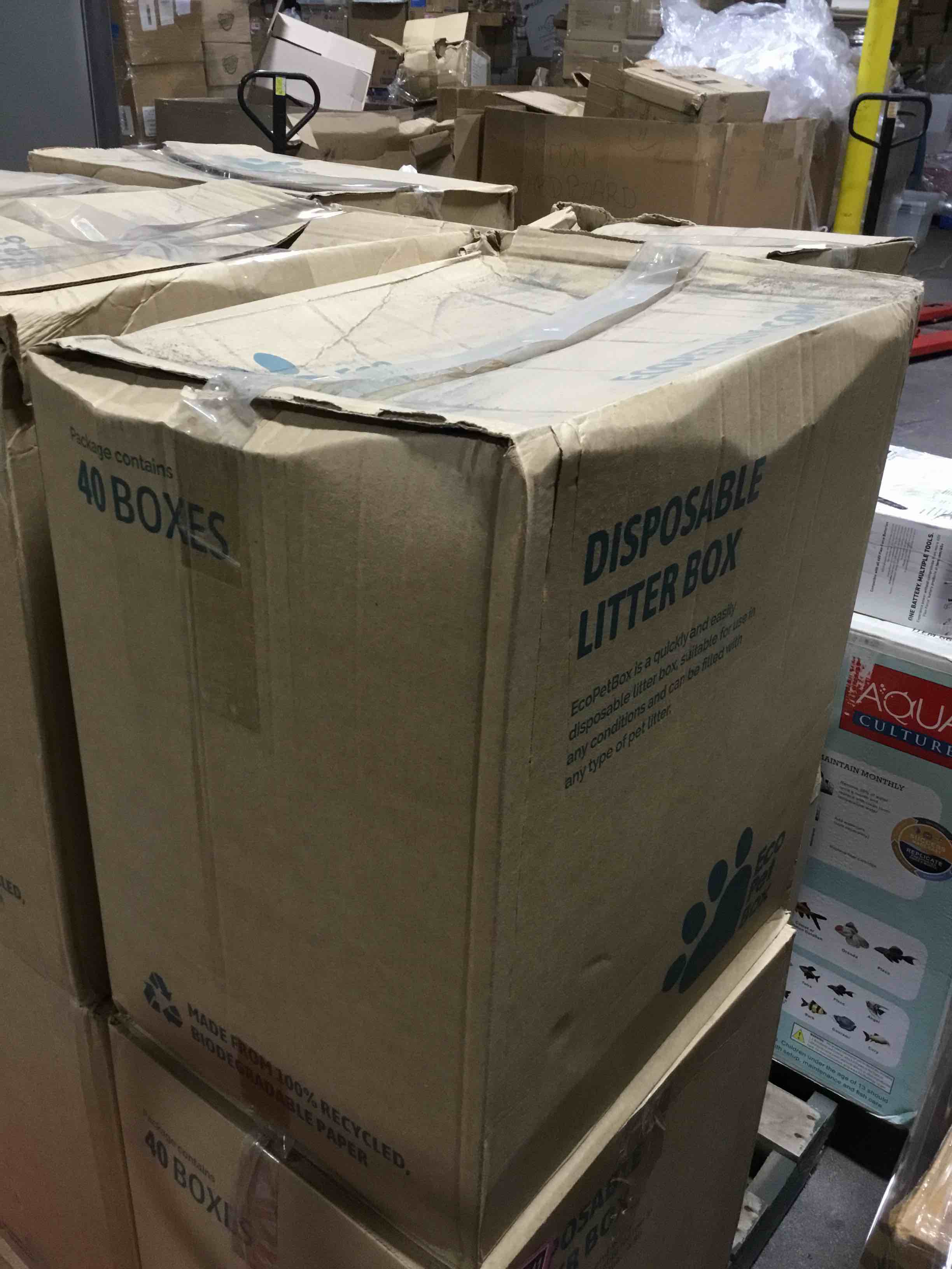 Case of 40 Eco Pet Box Disposable Litter Box