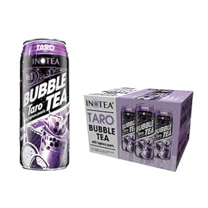 Inotea, Bubble Milk Tea Taro With Tapioca Pearls, 16.6 Oz (Case Of 12) BB 7.22.25 