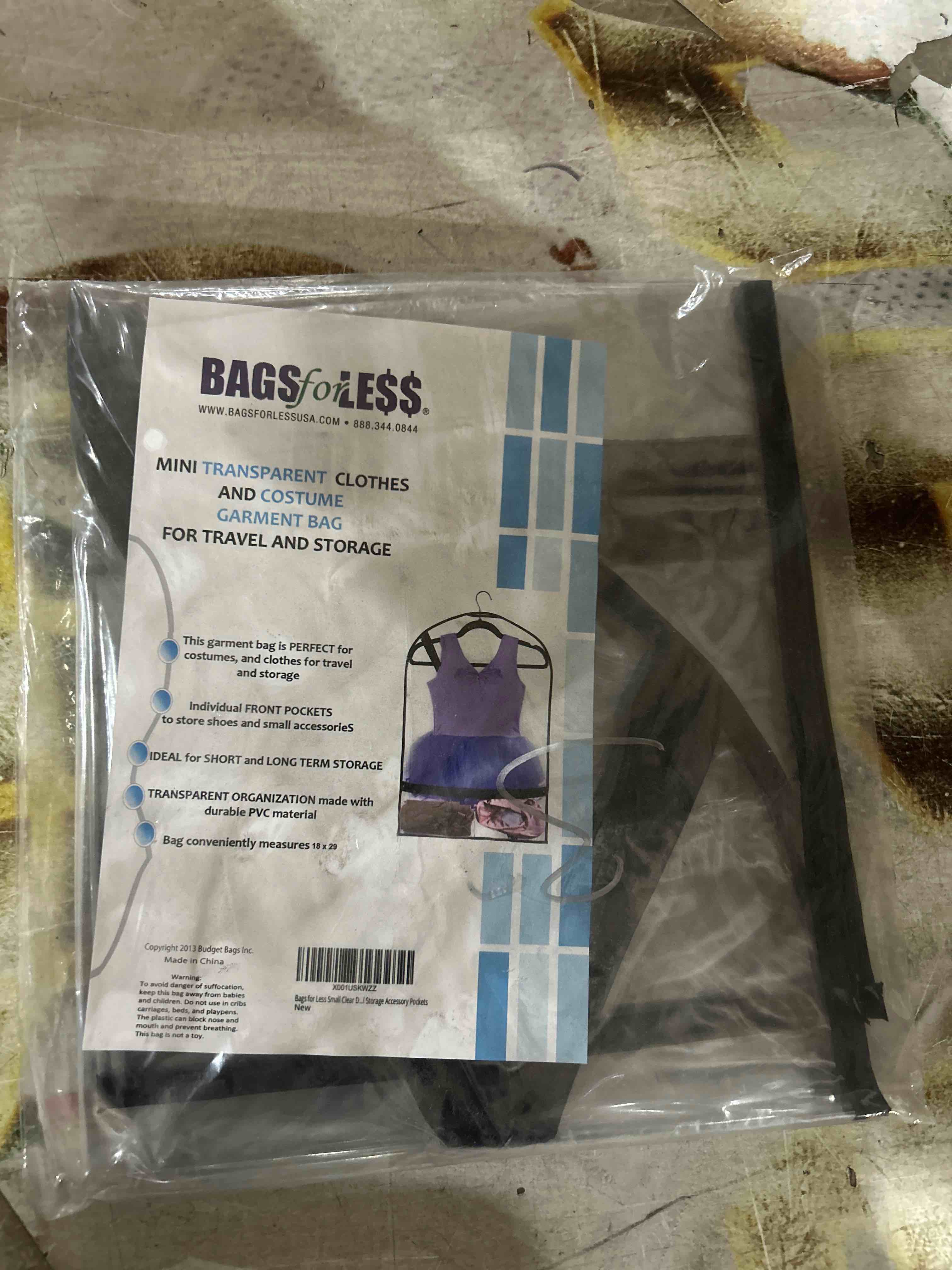 bags for less mini transparent clothes, costume, and garment bag storage 