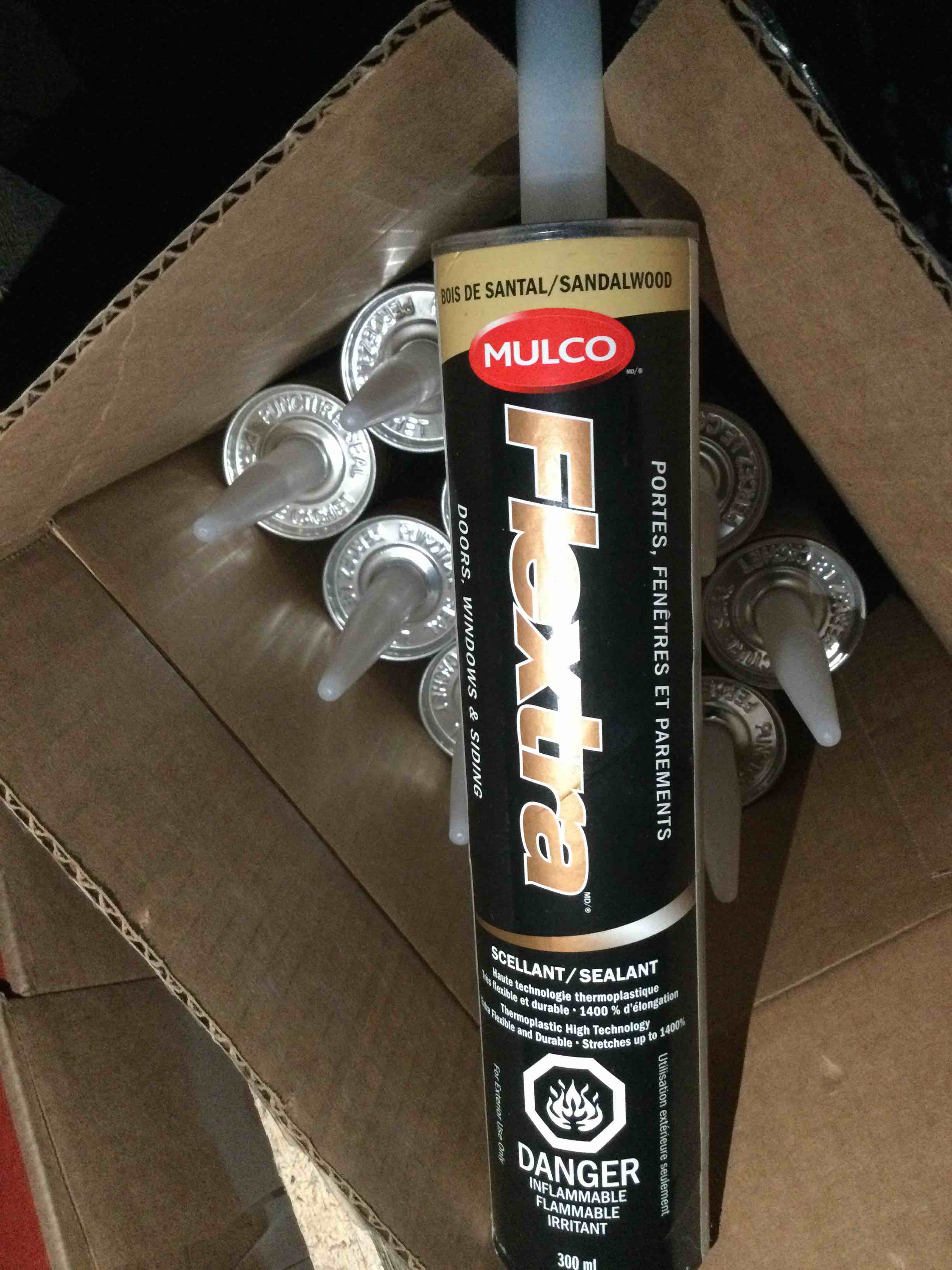 case of 12 mulco 12x300ml supra expert thermal plastic sealant-sandalwood