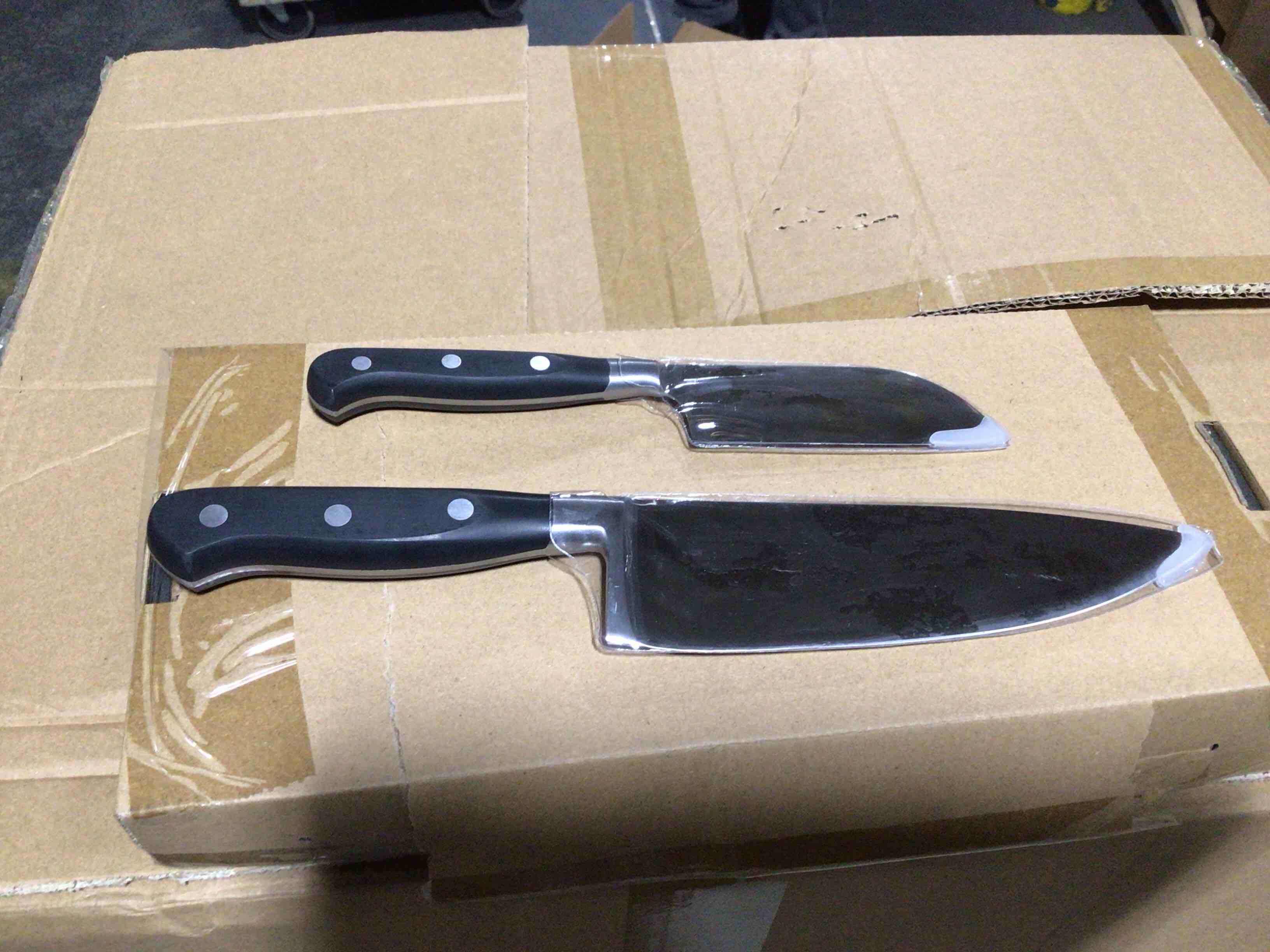 Mad Hungry German Steel 2 Pc. Kitchen Knife Set 7" Chef & 4.25" Santoku