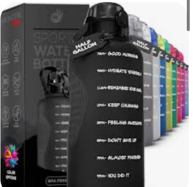 Motivational Water Bottle with Time Marker,Half Gallon Water bottle with Straw 64 oz/2.2L Gym Water Bottle, Achieve All-Day Hydration SpillProof, BPA FREE