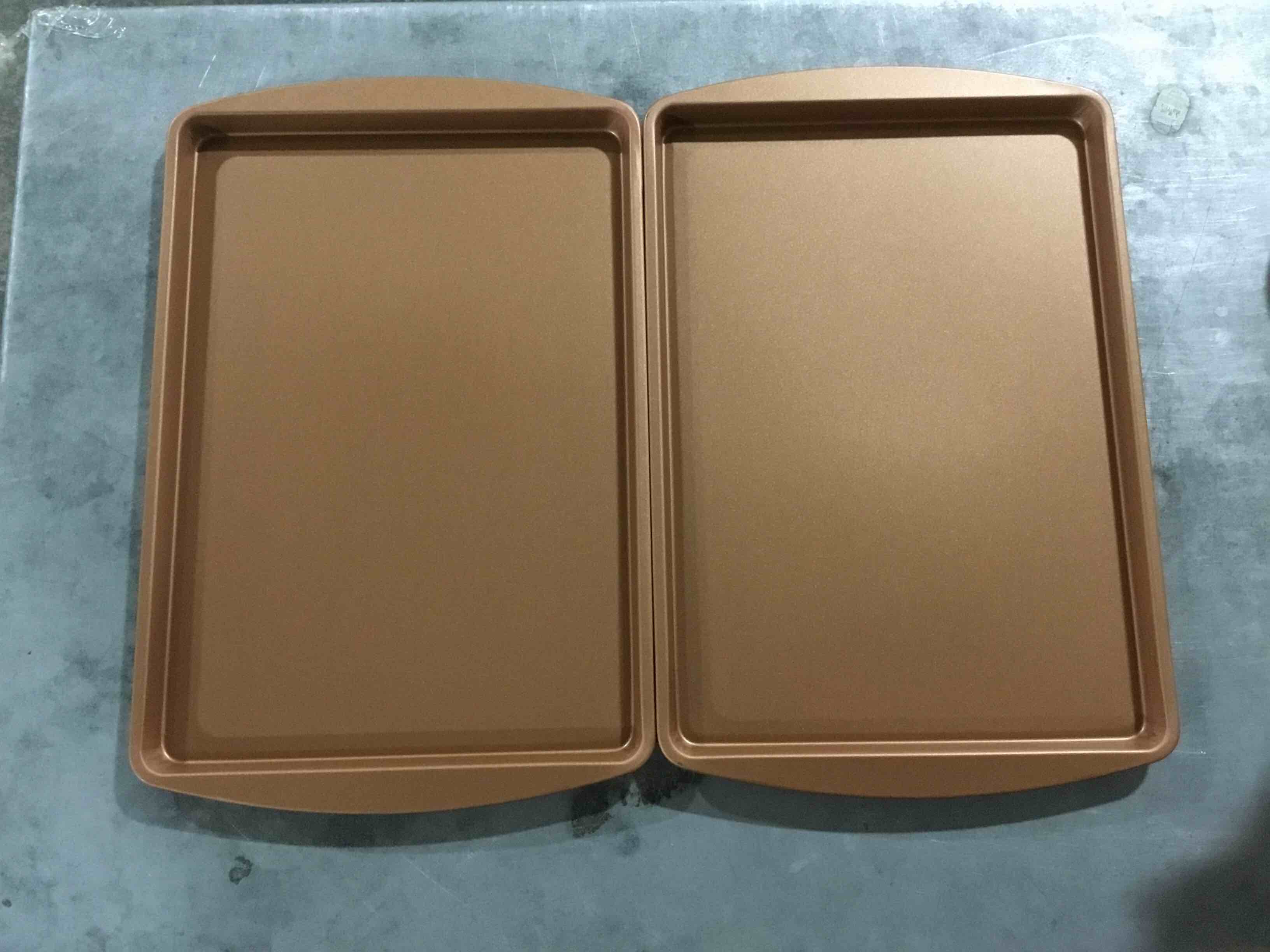 (set of 2) 15”x9.5” copper cookie sheets