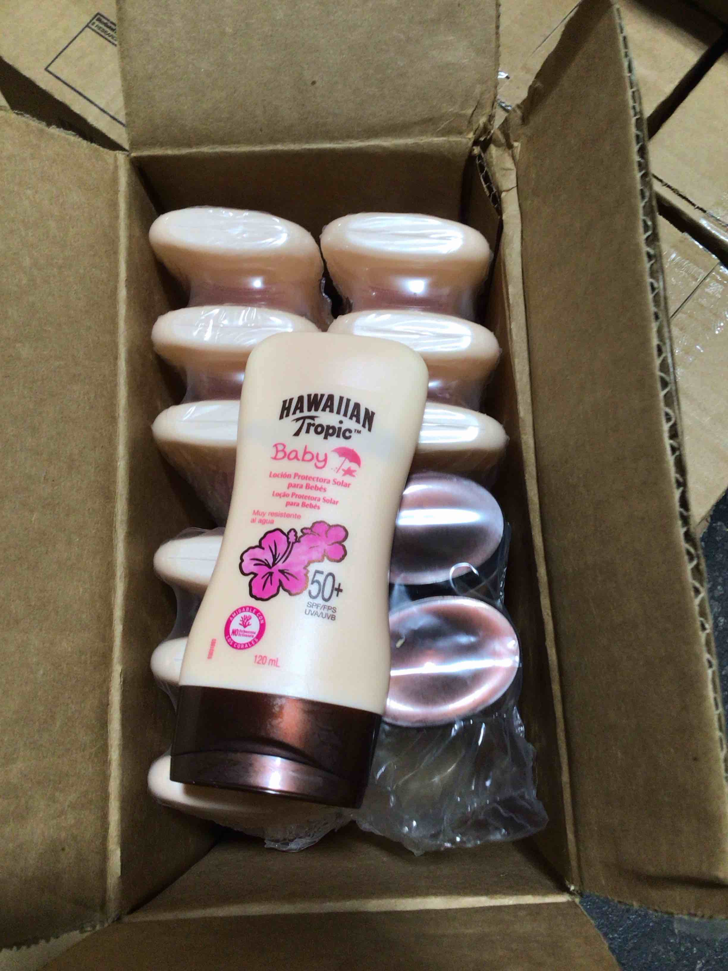 case of 12 Hawaiian tropic baby spf50 120ml