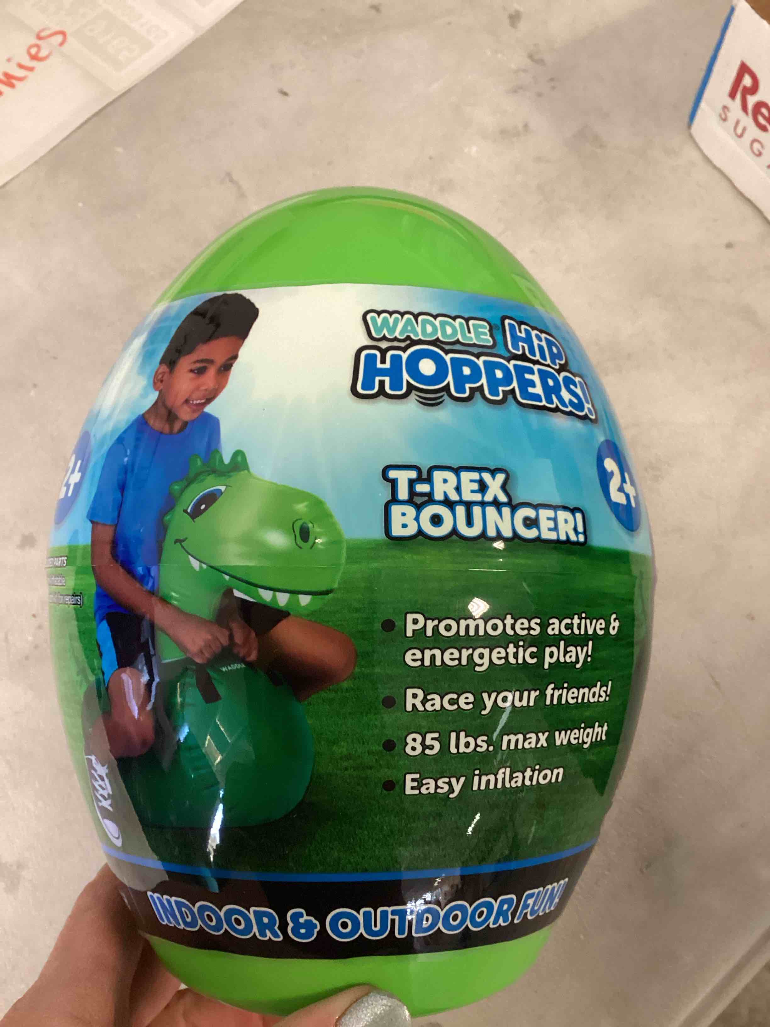 Waddle T-Rex Bouncer Inflatable Ride on Toy Hopper Green