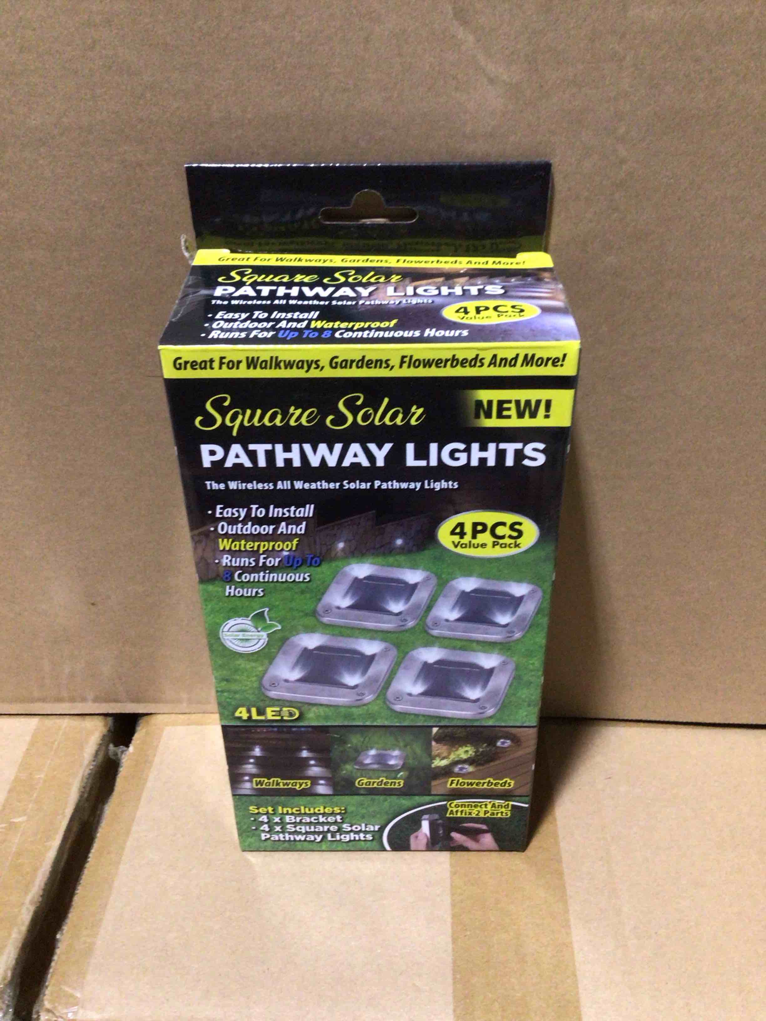 Square Solar Pathway Lights 4 Pack