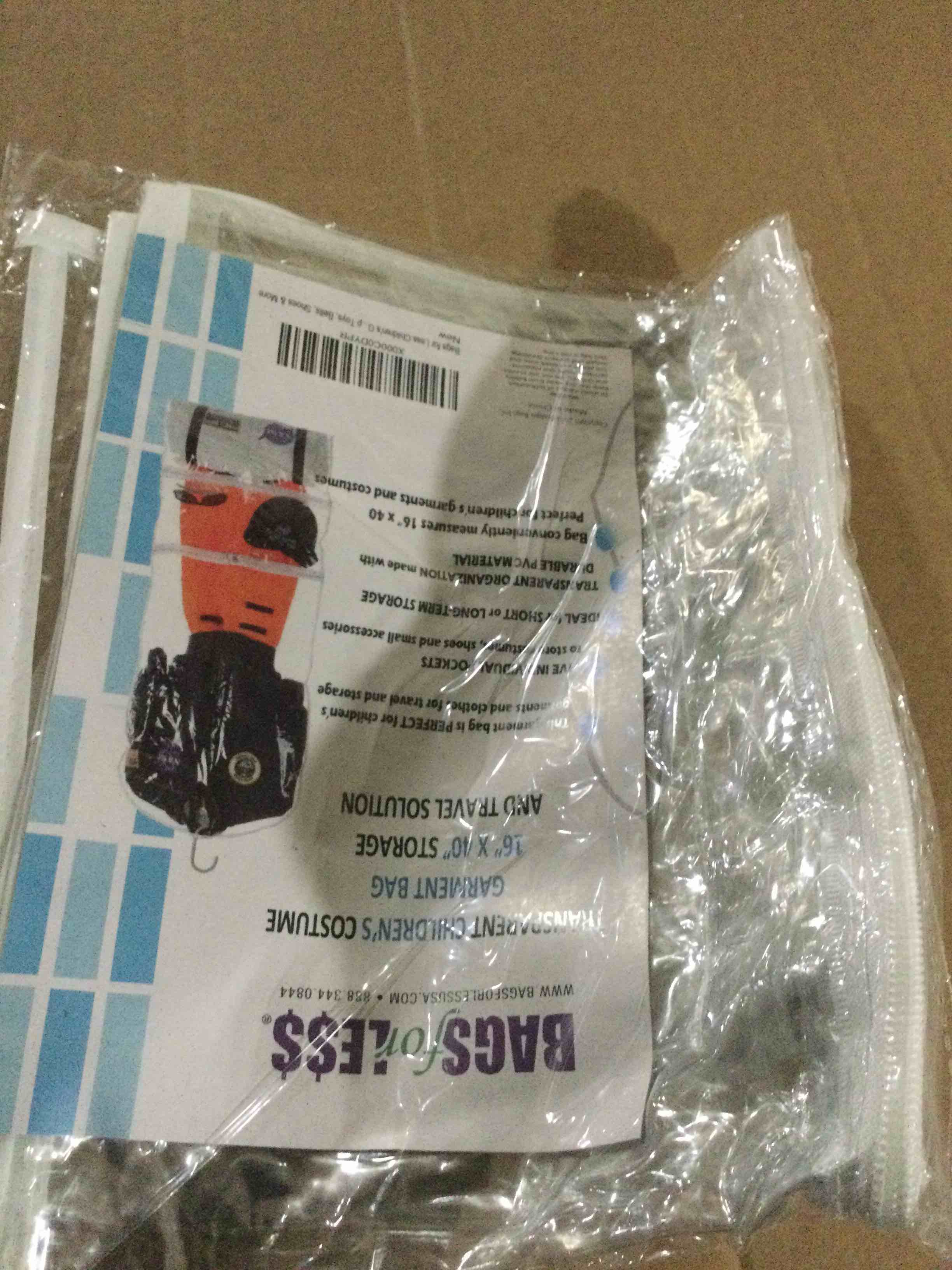  bags for less transparent childrens costume garment bag, 16”x40” storage 