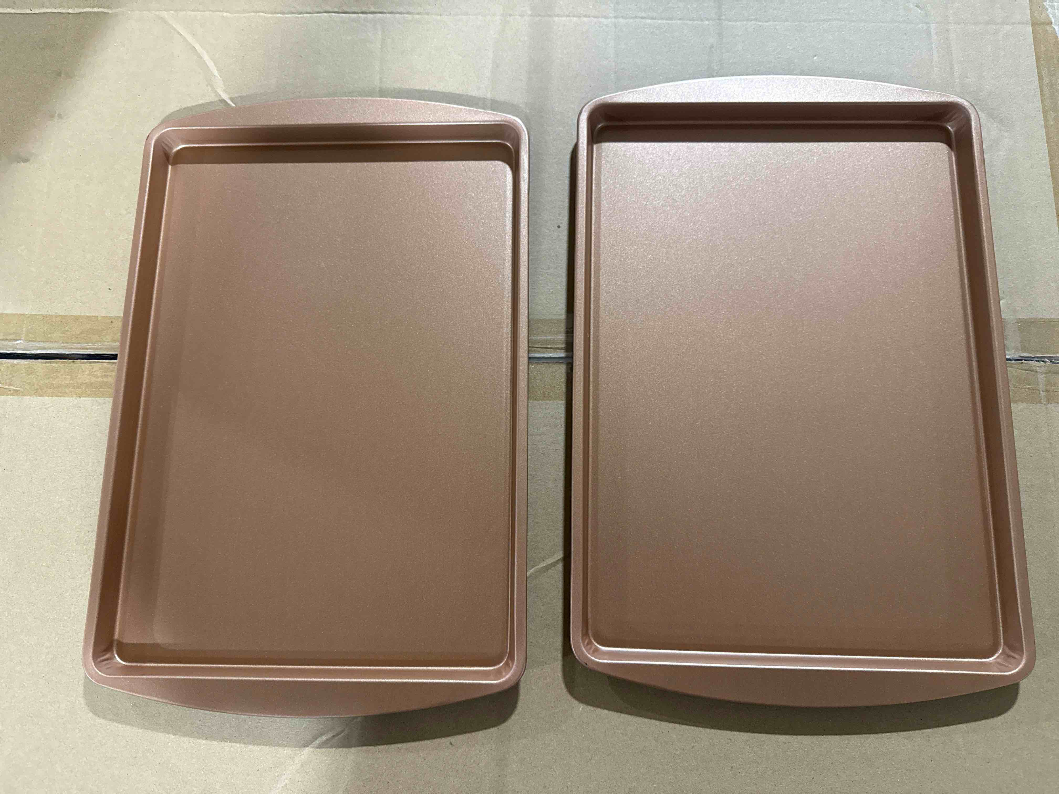 (set of 2) 15”x9.5” copper cookie sheets 