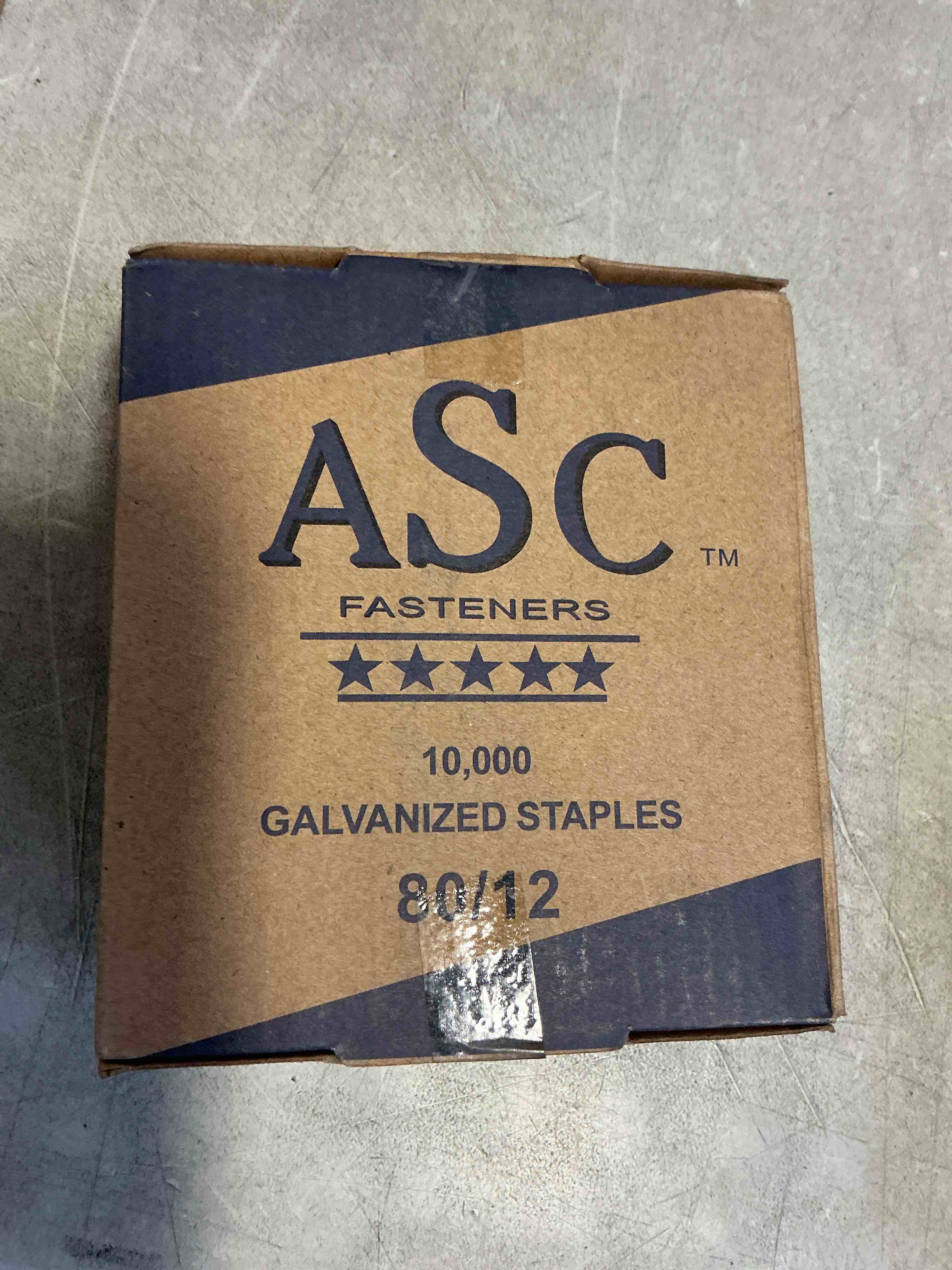 ASC 1/2" LEG X 1/2" CROWN 21GA GALV 8012 STAPLES 10,000ct