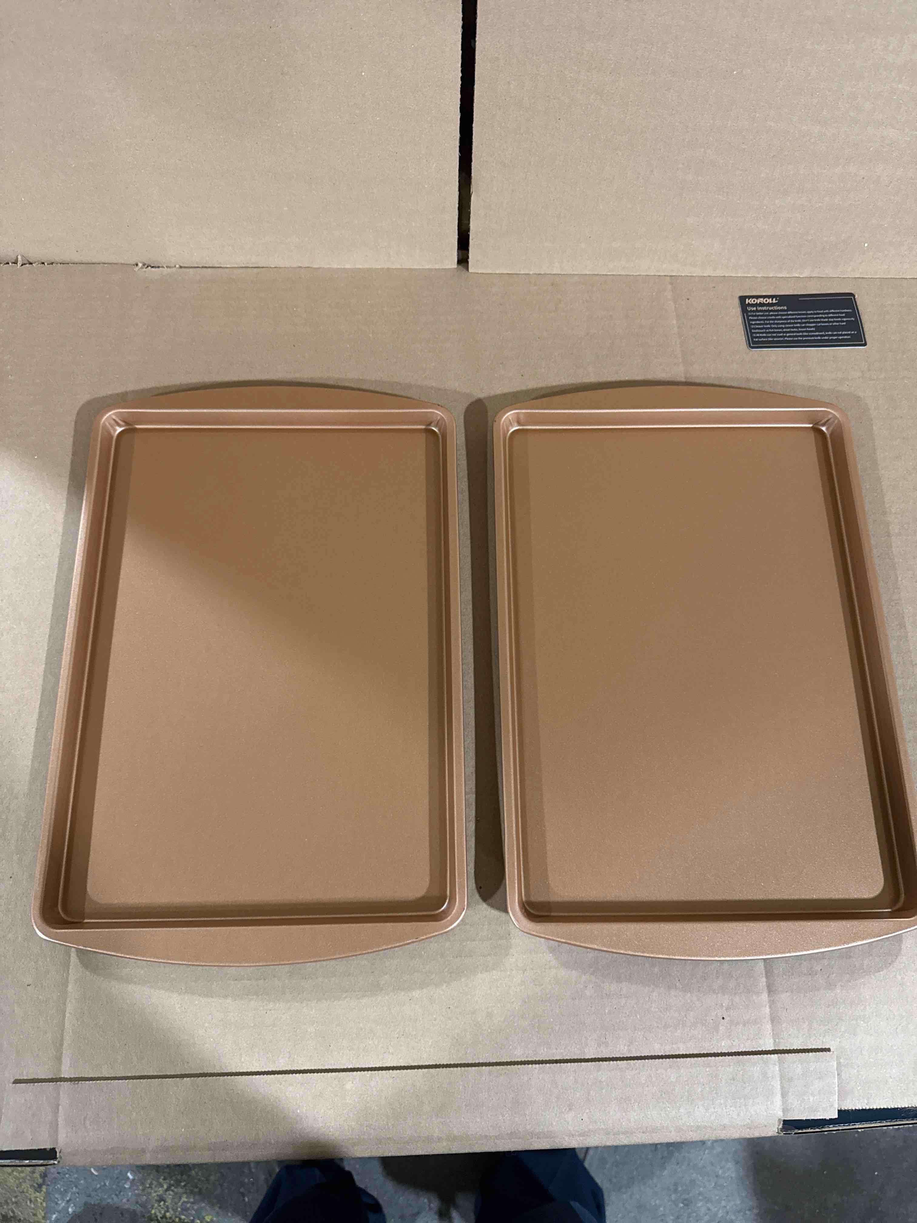 (set of 2) 15”x9.5” copper cookie sheets