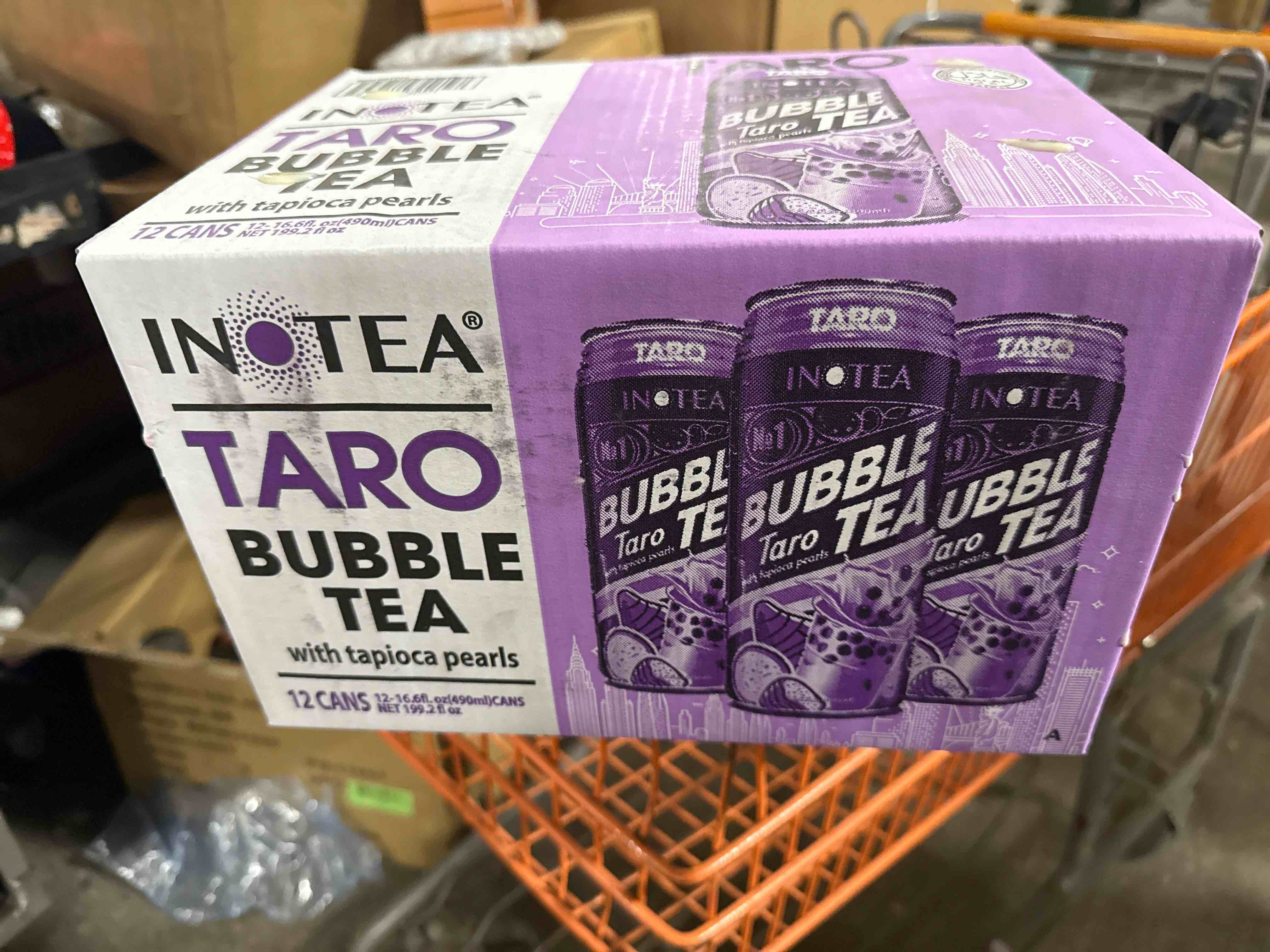 Inotea, Bubble Milk Tea Taro With Tapioca Pearls, 16.6 Oz (Case Of 12) BB 7.22.25 