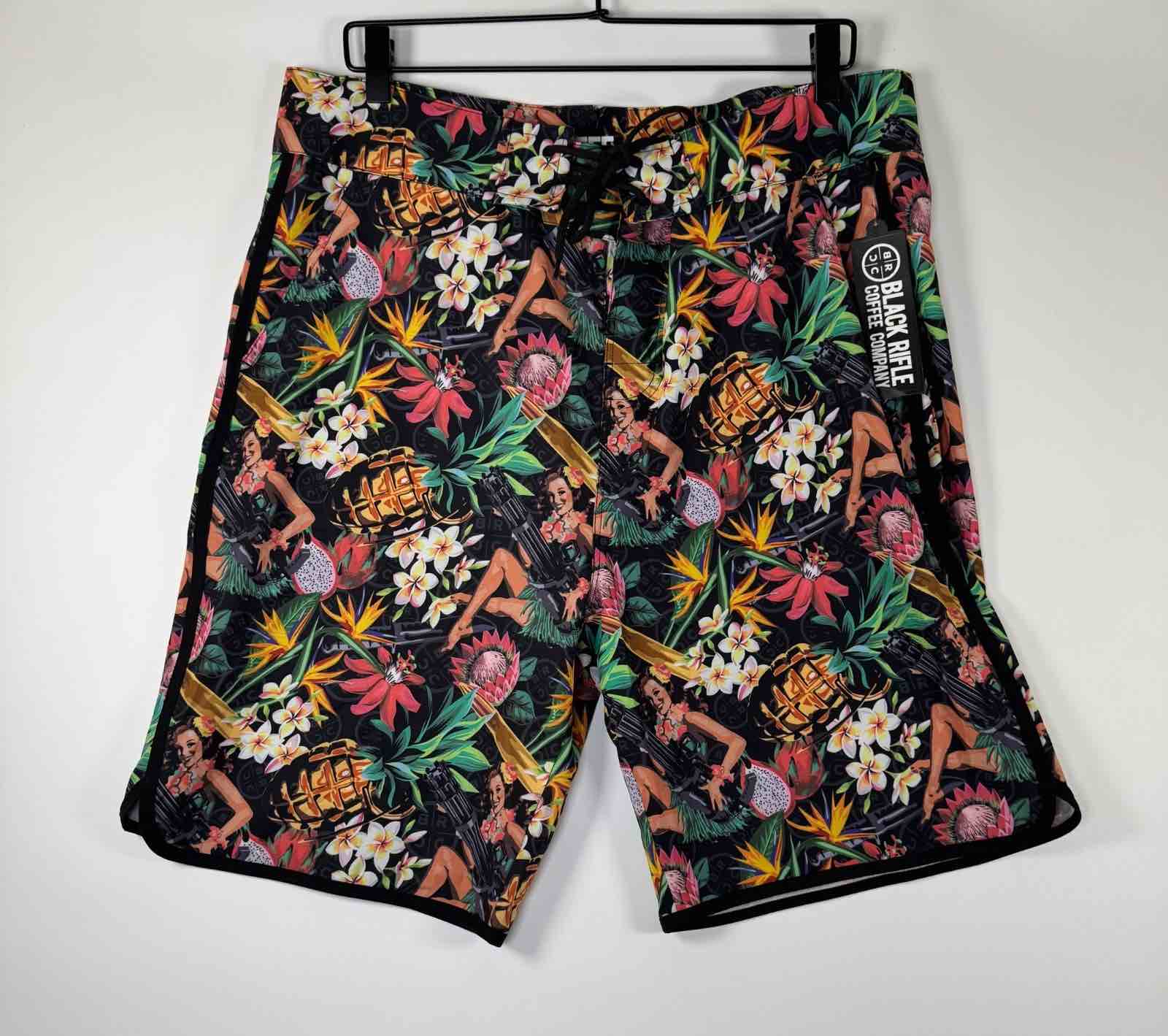 XL Black rifle, coffee tropical thunder surfs up short