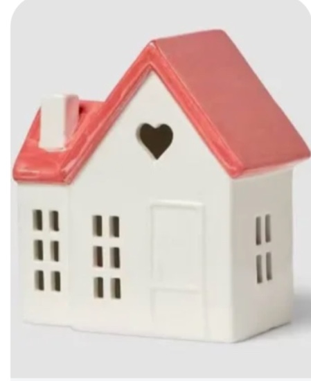 Valentine's Day Ceramic House Figurine - Spritz™
