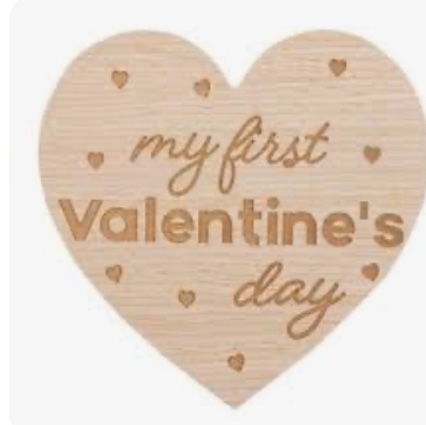 Pearhead Wooden Photo Card - Brown - Baby's First Valentine's Day Gift