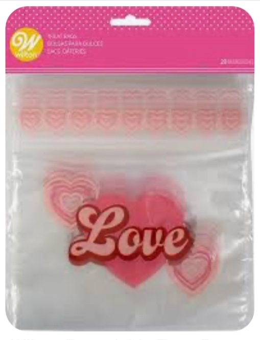 Set of 2 Wilton Resealable Treat Bags 20/Pkg-Love