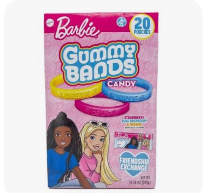 Flix Candy Barbie Valentine's Friendship Gummy Bands - 10.58oz/20ct bb jam 30, 2026
