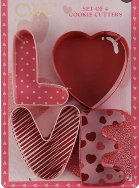 Cook With Color 4pc Love Cookie Cutter Set