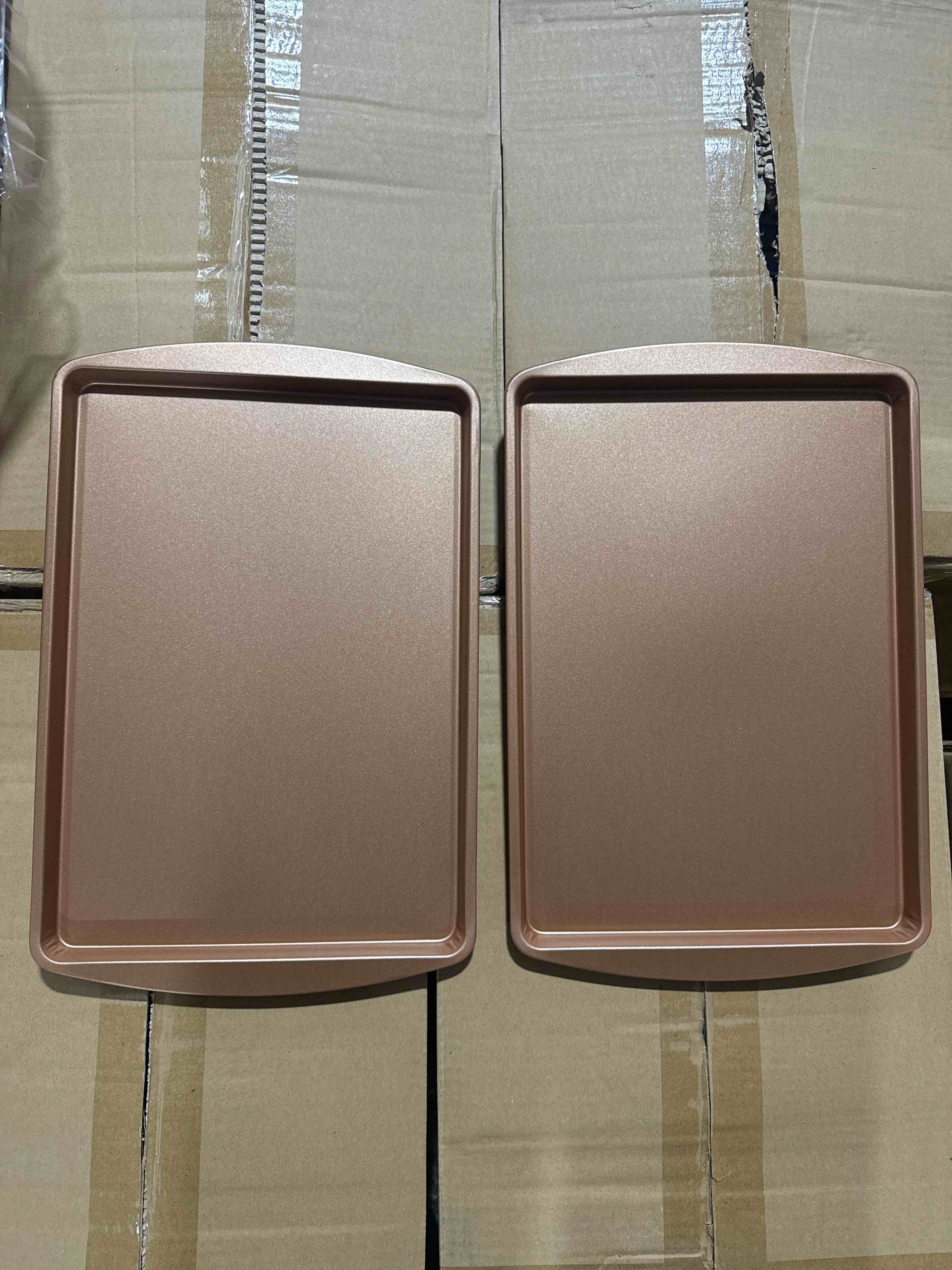(set of 2) 15”x9.5” copper cookie sheets