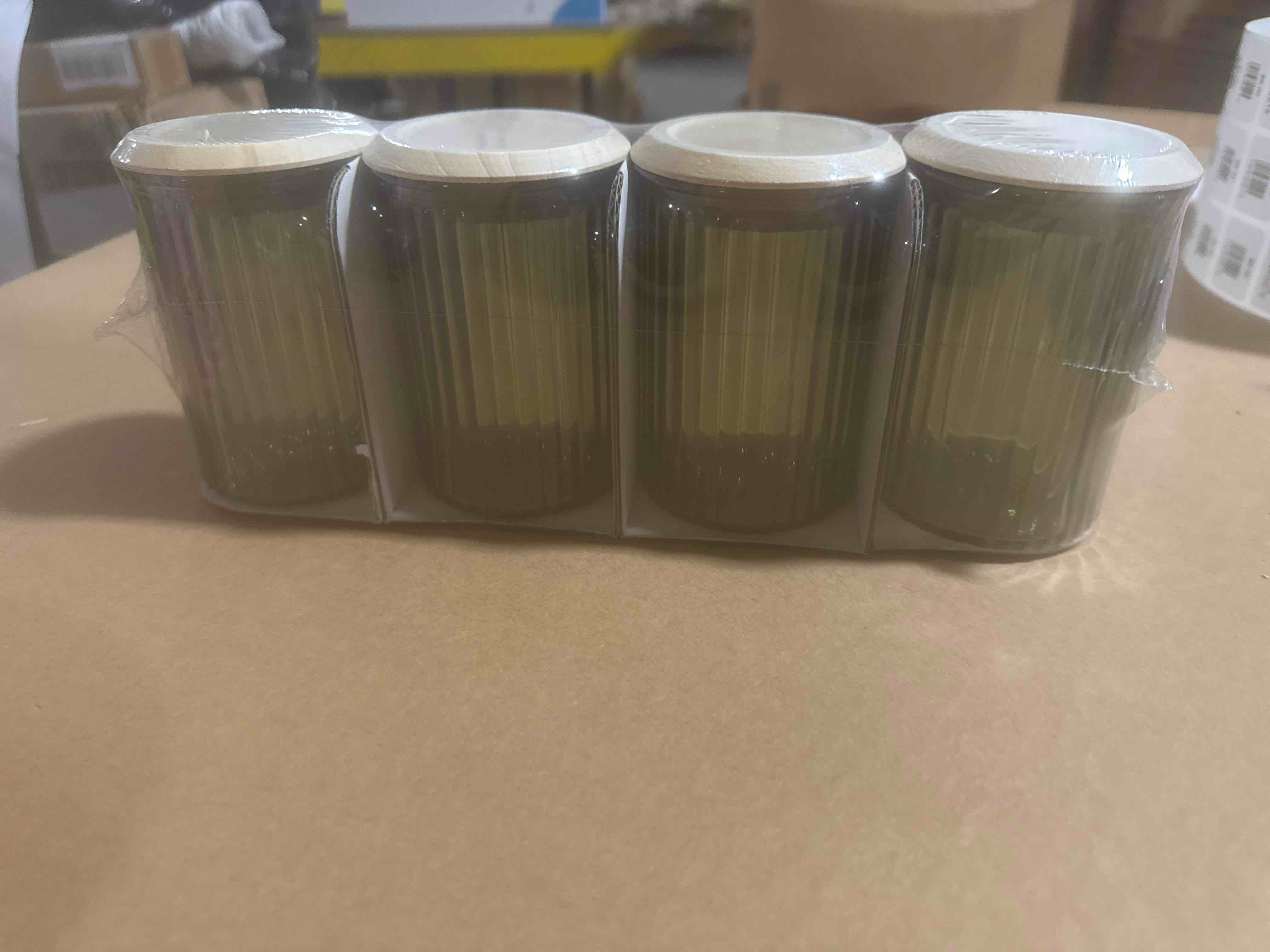 4 pack glass jar green 
