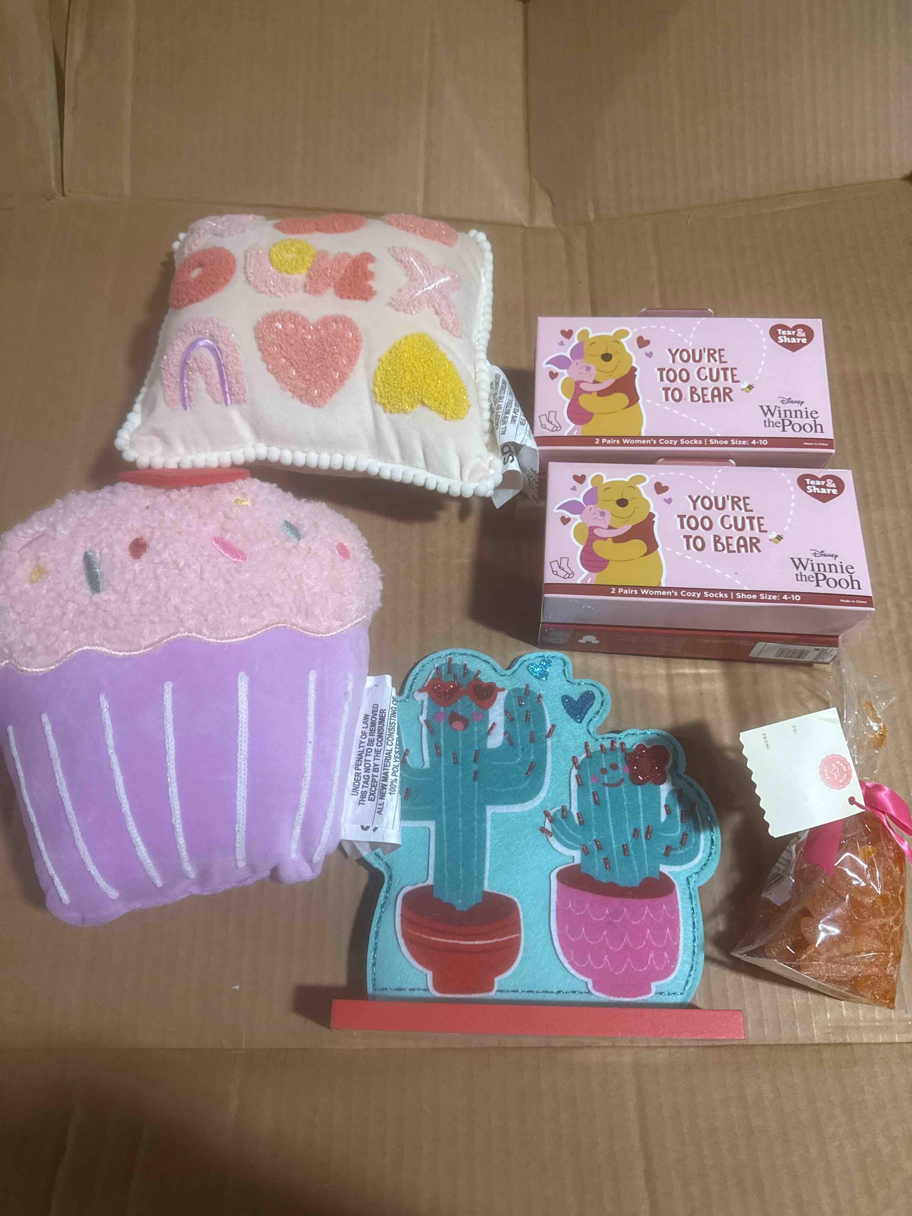 assorted Valentine’s Day accessories and decor