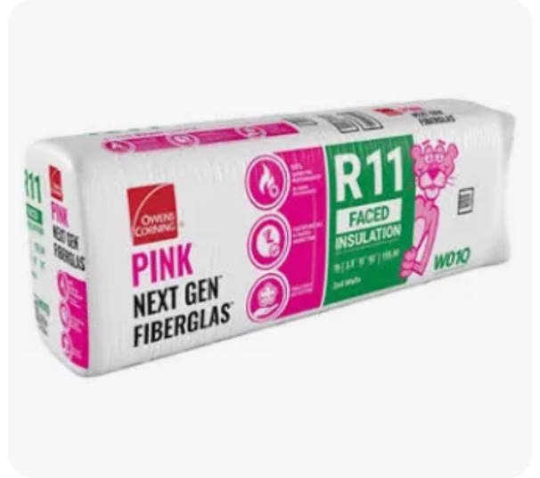 Owens Corning R11 Faced insulation 23” wide x 93” long 193 sq ft - bid per batt