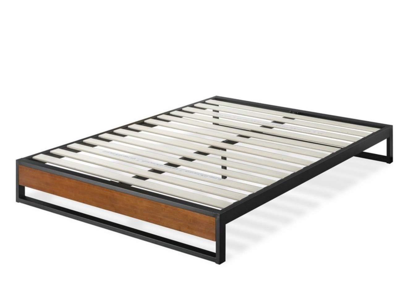 14 Inch Metal and Wood Platform Bed Full 