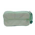 Zipper Can Cooler, green and white