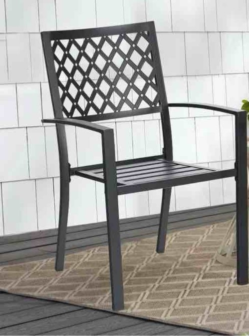 Stackable Metal Anti-Rust Outdoor Patio Dining Chair (Pack of 1) 