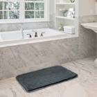 Alayrac Non Slip Bathroom Mat, Gray ( 17.7” x 25.6” )