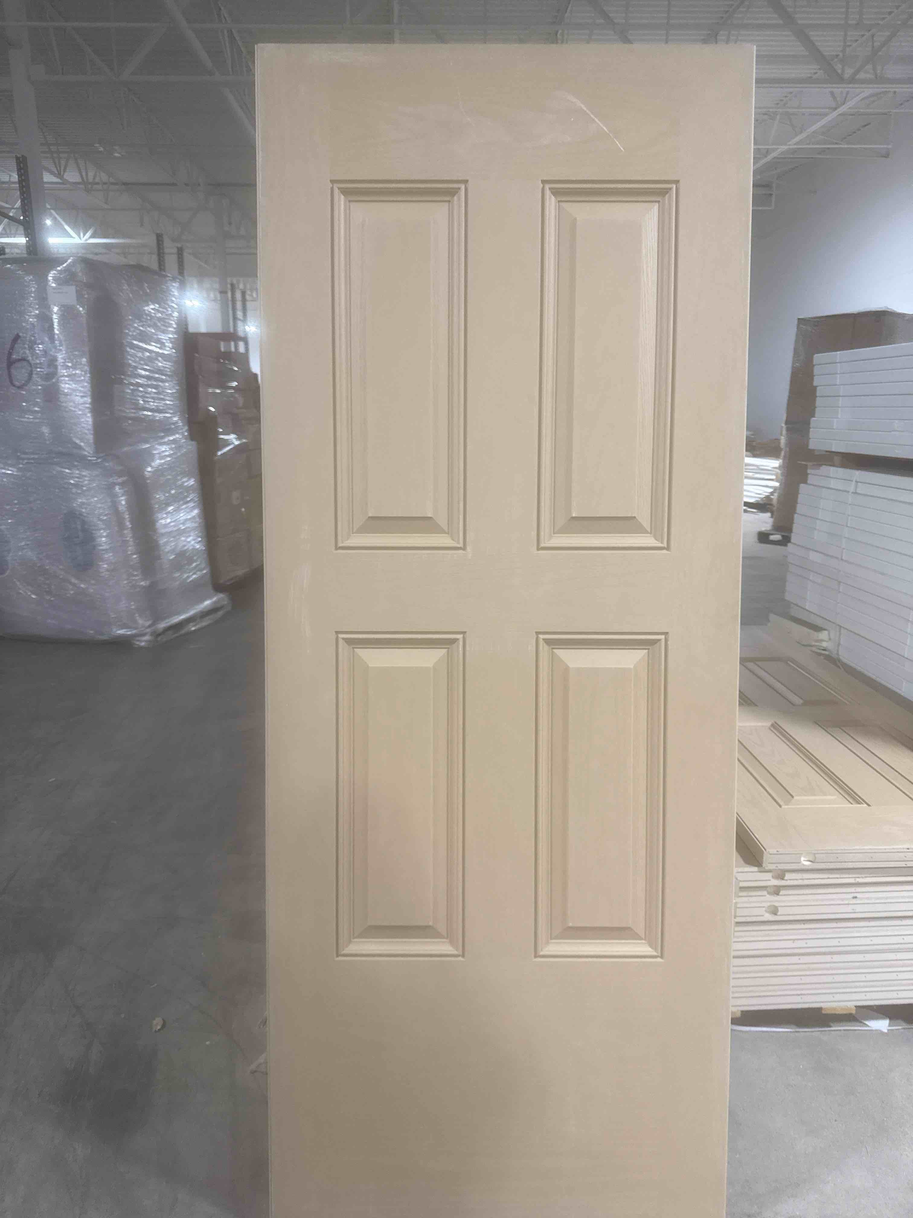 32”x 80” 4 panel exterior door slab oak 